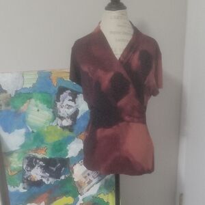 DKNY Maroon Wrap Blouse